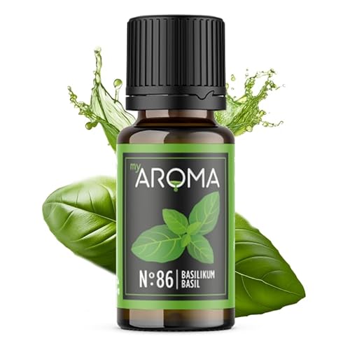 myAROMA flavour drops – Basilikum 10ml, flavour drops zuckerfrei, kalorienfrei & vegan, natürliches Lebensmittelaroma ohne künstliche Farbstoffe für Backen, Essen und Trinken, Nr. 86 von my AROMA