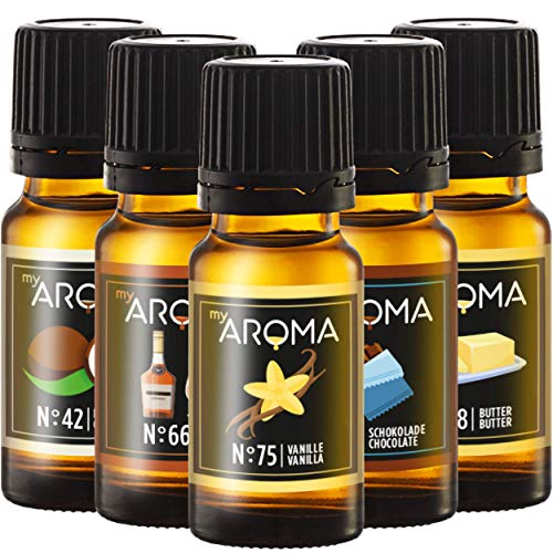 myAROMA | Set: Backstube - rein natürliches Aroma zum Kochen & Backen (5x 10ml) | Zuckerfrei & ohne Süßung von my AROMA