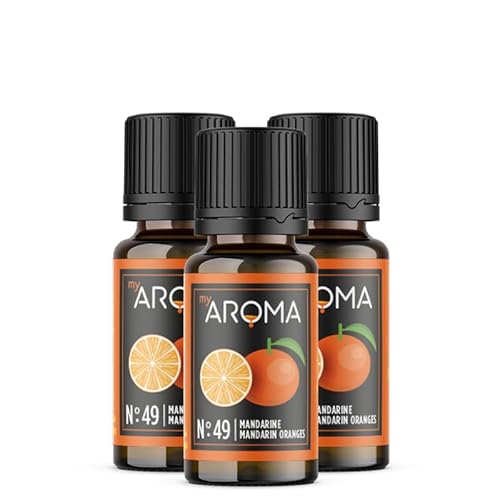 myAROMA flavour drops – Mandarine 3x10ml, flavour drops zuckerfrei, kalorienfrei & vegan, natürliches Lebensmittelaroma ohne künstliche Farbstoffe für Backen, Essen und Trinken, Nr. 49 von my AROMA