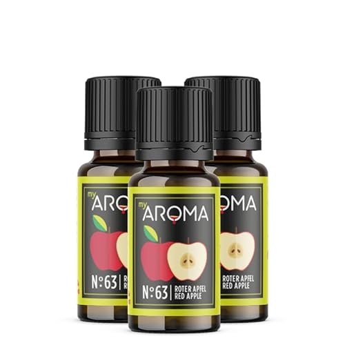 myAROMA flavour drops – Roter Apfel 3x10ml, flavour drops zuckerfrei, kalorienfrei & vegan, natürliches Lebensmittelaroma ohne künstliche Farbstoffe für Backen, Essen und Trinken, Nr. 63 von my AROMA