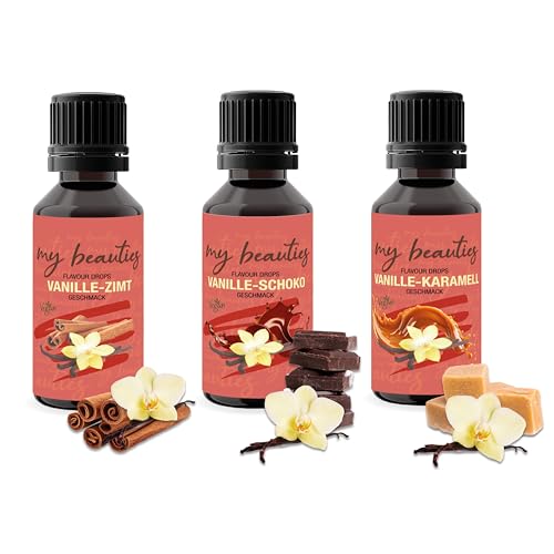 my beauties - Flavour Drops Bundle - Vanille Mix mit Karamell , Zimt & Schokolade - 3x 30 ml - Aroma Tropfen für Lebensmittel - zuckerfrei und kalorienarm my beauties - Flavour Drops Bundle - Vanille Mix mit Karamell , Zimt & Schokolade - 3x 30 ml - Aroma Tropfen für Lebensmittel - zuckerfrei und kalorienarm von my beauties