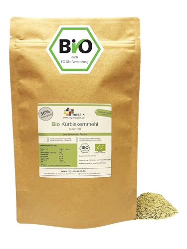 Bio Kürbiskernmehl 500g von my-mosaik- hoher Proteingehalt - aus Deutschland - vegan, ballaststoffreich, glutunfrei, laktosefrei (500) von my-mosaik