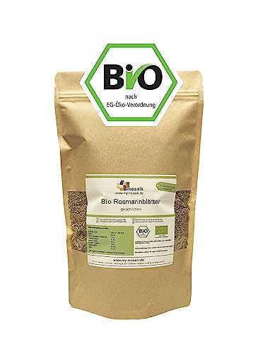 Bio Rosmarin 100g geschnitten & getrocknet - Rosmarinblätter Bio geschnitten - Premium-Qualität keimreduziert - Rosmarin-Tee von my-mosaik (100g) von my-mosaik