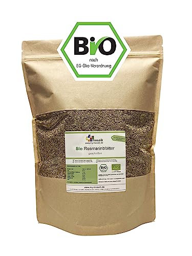 Bio Rosmarin 500g geschnitten & getrocknet - Rosmarinblätter Bio geschnitten - Premium-Qualität keimreduziert - Rosmarin-Tee von my-mosaik (500g) von my-mosaik