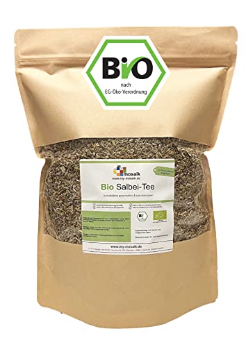 Bio Salbeitee 250g - Salbeiblätter geschnitten und naturbelassen - abgefüllt in Deutschland von my-mosaik (250g) von my-mosaik