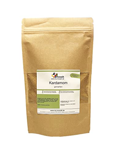 Kardamom gemahlen 100g - Premium Qualität aus Guatemala - Hochwertige gemahlene Kardamom Samen - Kardamompulver für Tee/Kaffee - Cardamom - als Glühwein Gewürz, Weihnachtsgewürz von my-mosaik (100) von my-mosaik