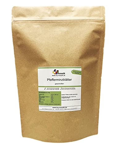 Pfefferminzblätter 100g getrocknet und geschnitten - ideal für Pfefferminz-Tee - naturrein aus deutschem Anbau von my-mosaik (100g) von my-mosaik