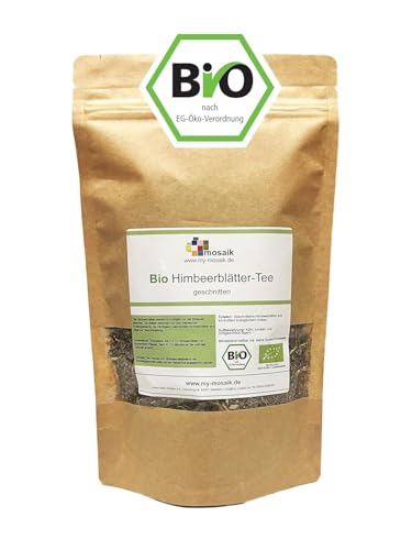 Bio Himbeerblättertee 200g my-mosaik- 100% naturbelassen, geschnitten, ohne Zuckerzusatz, aus kontrolliert biologischem Anbau, abgefüllt in Deutschland (200g) von my-mosaik