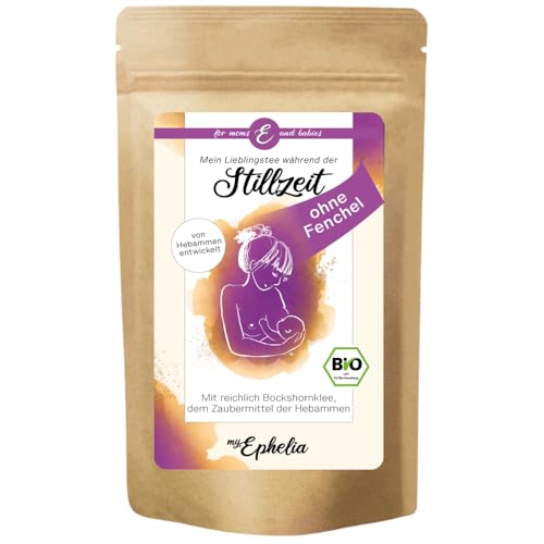 myEphelia Bio Stilltee ohne Fenchel (70g) - von unserer Hebamme entwickelt - Still-Tee für Mütter nach der Geburt mit reichlich Bockshornklee zur Anregung der Milchbildung (vegan & ohne Zusätze) von myEphelia