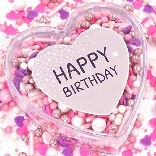 Dornröschen Geschenkherz rosa weiss Mix 160g rosa rot von STREUSEL GLÜCK Herz Happy Birthday Geschenk Mitbringsel Idee Geburtstag beste Freundin Frauen Kollegin Schwester Zuckerstreusel Torte Kuchen von mySprinkles wir streuseln Liebe