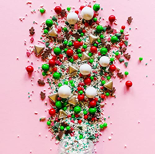 Streusel Rentierfahrt Weihnachten weiß, rot, grün 180g Zuckerstreusel Sprinkles Christmas Rentiere Weihnachtsbaum von STREUSEL GLÜCK Kuchenstreusel für Plätzchen Weihnachtsbäckerei zum Verzieren von mySprinkles wir streuseln Liebe