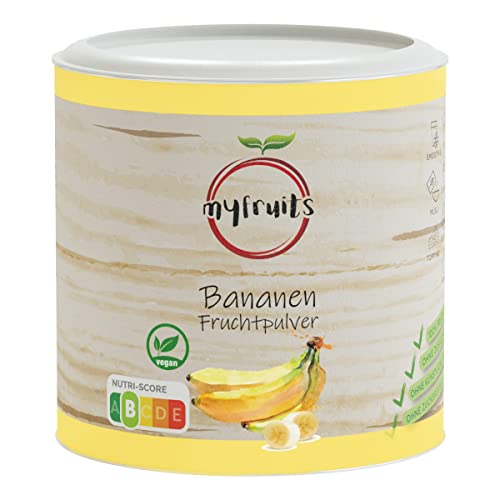 myfruits Bananenpulver, gefriergetrocknet, 200g, zu 100% aus Bananen, Fruchtpulver für Smoothie, Shakes & Joghurt von myfruits