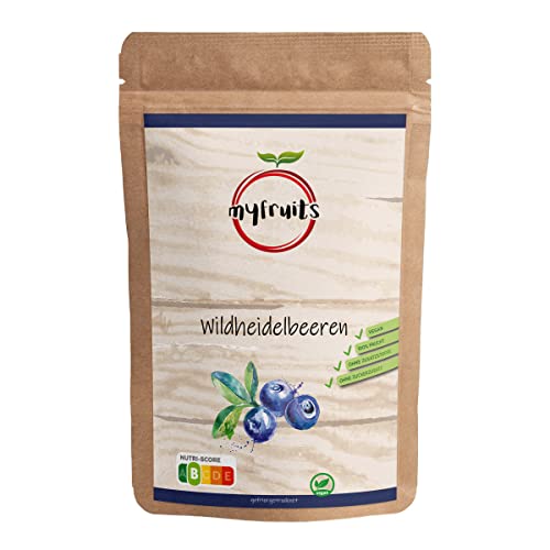 myfruits Wildheidelbeeren, gefriergetrocknet, 300g, ohne Zusätze, 100% wilde Heidelbeeren, Gefriergetrocknete Früchte für Müsli oder als Snack von myfruits