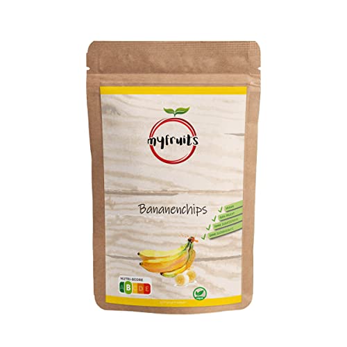 myfruits Bananenchips (Bananenscheiben), gefriergetrocknet, 300g, ohne Zusätze, 100% Bananen, Gefriergetrocknete Früchte ohne zugesetzten Zucker von myfruits