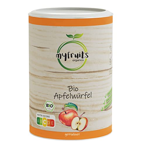 myfruits Bio Apfel, getrocknet, 150g, Würfel, Trockenfrüchte ohne Zusätze, 100% getrocknete Apfelstücke, für Müsli oder Snack… von myfruits