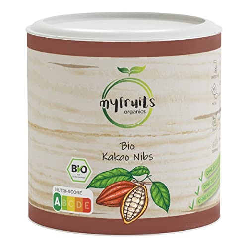 myfruits Bio Kakao Nibs, 250g, Kakaonibs ohne Zusätze, ohne Zucker, Sanft geröstet für einen schokoladigeren Geschmack, Zum Backen oder für Müsli myfruits Bio Kakao Nibs, 250g, Kakaonibs ohne Zusätze, ohne Zucker, Sanft geröstet für einen schokoladigeren Geschmack, Zum Backen oder für Müsli von myfruits