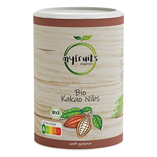 myfruits Bio Kakao Nibs, 450g, Kakaonibs ohne Zusätze, ohne Zucker, Sanft geröstet für einen schokoladigeren Geschmack, Zum Backen oder für Müsli myfruits Bio Kakao Nibs, 450g, Kakaonibs ohne Zusätze, ohne Zucker, Sanft geröstet für einen schokoladigeren Geschmack, Zum Backen oder für Müsli von myfruits
