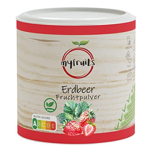 myfruits Erdbeerpulver, gefriergetrocknetes Fruchtpulver, 150g,100% Erdbeeren getrocknet und gemahlen, Fruchtpulver für Smoothie, Shakes & Joghurt… myfruits Erdbeerpulver, gefriergetrocknetes Fruchtpulver, 150g,100% Erdbeeren getrocknet und gemahlen, Fruchtpulver für Smoothie, Shakes & Joghurt… von myfruits