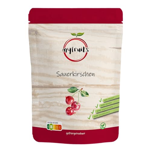 myfruits Sauerkirschen, gefriergetrocknet, 300g, Fruchtchips, ohne Zusätze, 100% Frucht, ohne Zuckerzusatz, 100% Aroma, 100% crunch, gefriergetrocknete Früchte für Müsli oder als Snack myfruits Sauerkirschen, gefriergetrocknet, 300g, Fruchtchips, ohne Zusätze, 100% Frucht, ohne Zuckerzusatz, 100% Aroma, 100% crunch, gefriergetrocknete Früchte für Müsli oder als Snack von myfruits