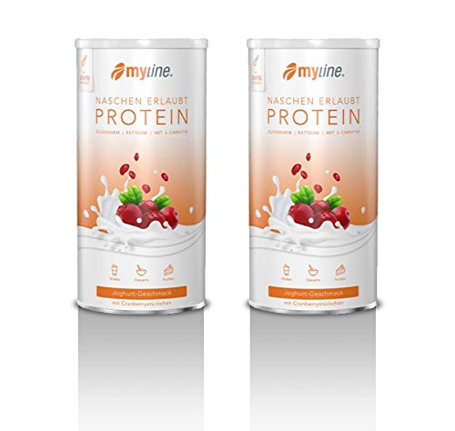 Inko Myline Eiweiß , Joghurt mit Cranberry-Stückchen, 2er Pack (2 x 400g Dose) Mylineaktion 2020 + 3 Myline Riegel gratis von myline