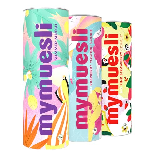 mymuesli BIO Beeriger Sommermix (3x 575g) - 1x Summer Muesli mit Kokos-Apfel-Maracuja, 1x Himbeer Cheesecake Joghurt Cookie und 1x Fruchtiges Pink Strawberry Crunchy - 100% palmölfrei & regional von mymuesli