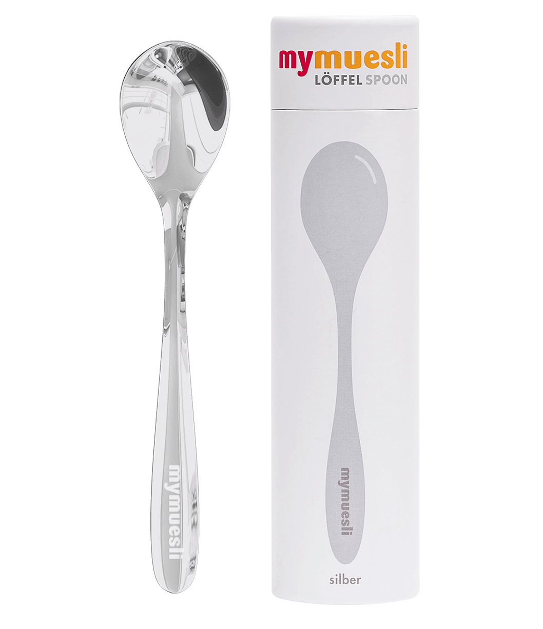 mymuesli Bio mymuesli-Löffel silber | Der optimale Müslilöffel | lebensmittelecht und spülmaschinenfest mymuesli Bio mymuesli-Löffel silber | Der optimale Müslilöffel | lebensmittelecht und spülmaschinenfest von mymuesli