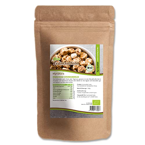 Mynatura Bio Erdmandeln | ganze Nuss | Nüsse | gesunde Fette | Bioprodukt | Kuchen | Muffins | Bowl | Frühstück (1x1000g) von mynatura