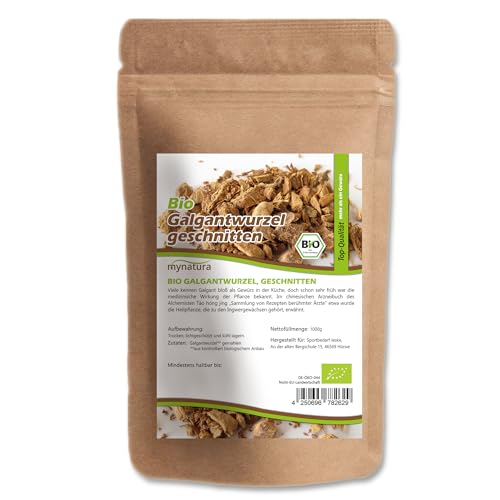 Mynatura Bio Galgantwurzel geschnitten I Getrocknet I Galgant Pulver I Tee I Siam-Galgant I Naturprodukt I Im Beutel (1000g) von mynatura