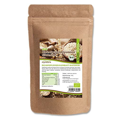 Mynatura Bio Haferflocken Kleinblatt I Glutenfrei I Hafer I Oats I Ballaststoffe I Getreide Flocken I Müsli I Mahlzeit I Im Beutel (1000g) von mynatura