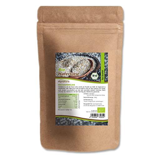 Mynatura Bio Haferkleie I Hafer I Ballaststoffe I Für Müsli und Porridge I Zum Backen I Vegane Küche I Bewusste Ernährung I Im Beutel (2x 1000g) von mynatura