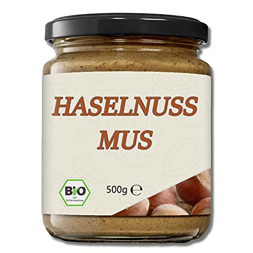 Mynatura Bio Haselnuss Mus I Haselnuss I Nussmus I Brotaufstrich I Müsli I Backen I Veganes Mus I Hazelnut I Im Glas (1x 500g) von mynatura