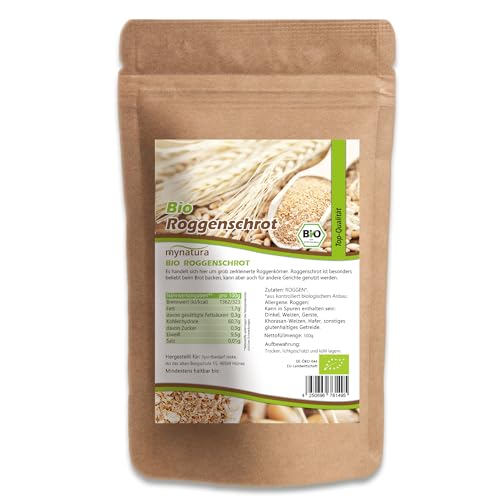 Mynatura Bio Roggenschrot | Roggen | Getreideschrot | Zum Backen | Fürs Müsli | Vegane Ernährung | Getreide | Im Beutel 2000g von mynatura