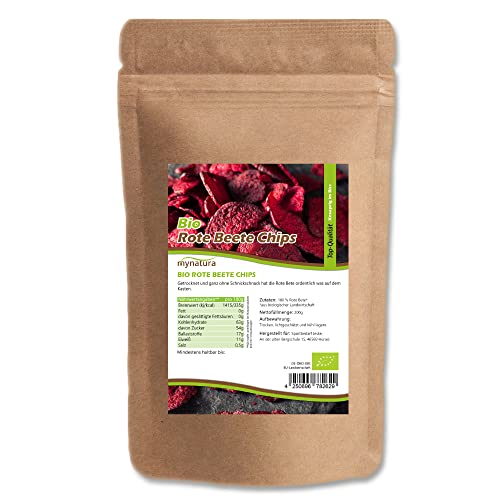 Mynatura Bio Rote Beete Chips I Rein pflanzlich I Salat I Snack I Kochen I Vegan I Im Beutel (1x 200g) von mynatura