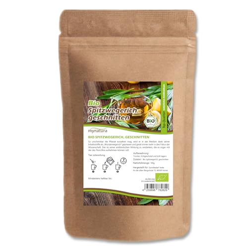 Mynatura Bio Spitzwegerich geschnitten I Getrocknet I Tee I Lungenblatt I Kräutertee I Naturprodukt I Kräuter I Im Beutel (1000g) von mynatura