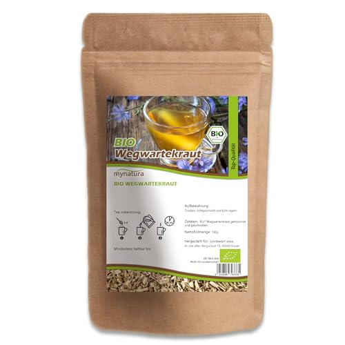 Mynatura Bio Wegwartekraut getrocknet und geschnitten I Kräuter für natürliche Anwendungen I schmackhafte Tees und Kräutermischungen I Im Beutel 100g von mynatura