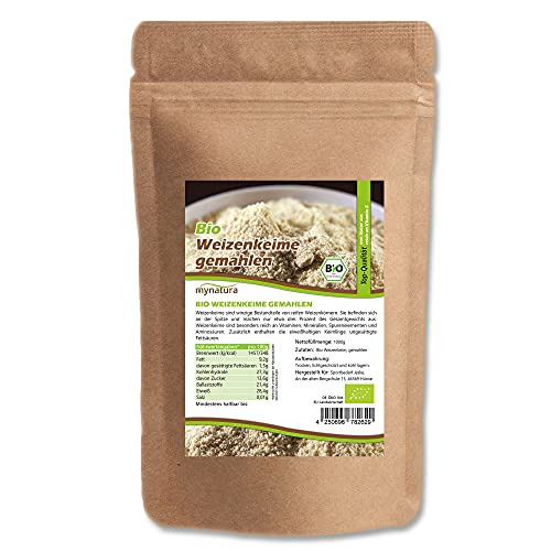 Mynatura Bio Weizenkeime stabilisiert gemahlen I Weizen Keime I Getreide I Weizenkorn I Im wiederverschließbaren Beutel (1000g) von mynatura