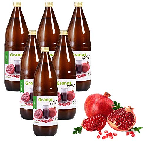 Mynatura Granatapfelsaft 100% Direktsaft naturtrüb I 6 L I Muttersaft I ohne Zusätze I Vitaminreich I Naturprodukt I Fruchtsaft I Saft I Dessert |Glasflasche (6 L) von mynatura