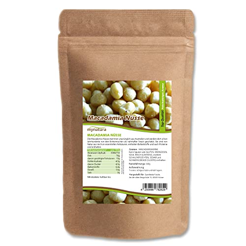 Mynatura Macadamia Nüsse I Nusskerne I Nüsse I Nuts I Vegan I Snack I Macadamiakerne I Macadamianuss I Im Beutel (2x 500g) von mynatura