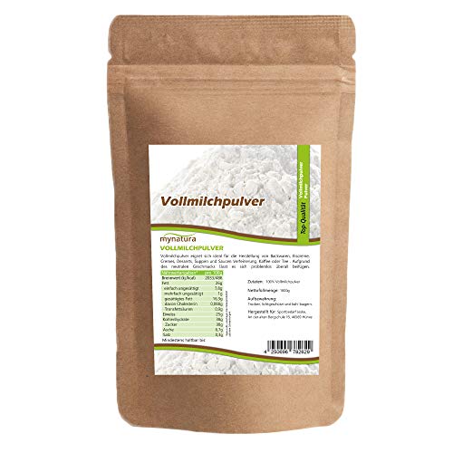 Mynatura Vollmilchpulver I Zum Backen und Kochen I Fein gemahlen I Frei von Zusatzstoffen und Konservierungsmitteln I Im wiederverschließbaren Beutel (1x 1000g) von mynatura