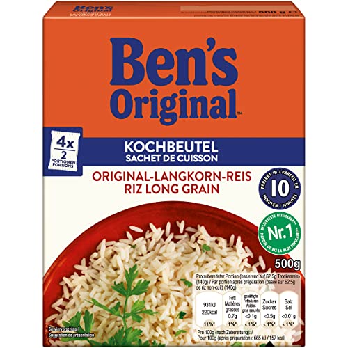 Bens Original Langkorn Reis 10 Minuten praktische Kochbeutel 500g von n.v.