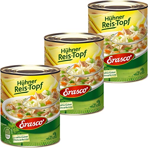 Erasco Hühner Reis Topf mit frischen Möhren und Kräutern 800g 3er Pack von n.v.