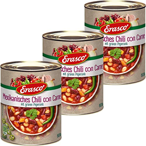 Erasco Mexikanisches Chili con Carne mit grüner Peperoni 800g 3er Pack von n.v.