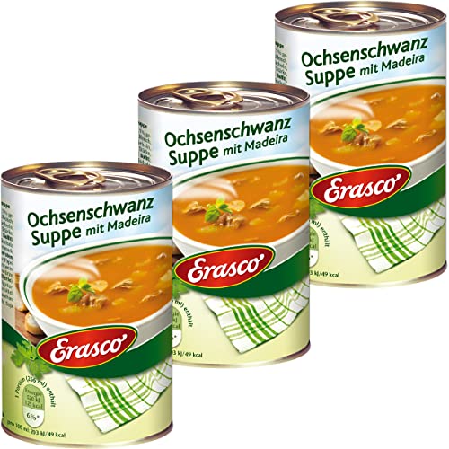 Erasco Ochsenschwanz Suppe mit Champignons und Madeira 385ml 3er Pack von n.v.