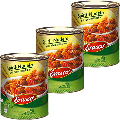 Erasco Spirli Nudeln mit Fleischklößchen in Tomatensauce 800g 3er Pack von n.v.