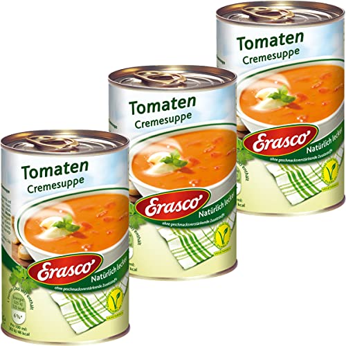 Erasco Tomaten Cremesuppe mit Tomatenstücken natürlich 390ml 3er Pack von n.v.