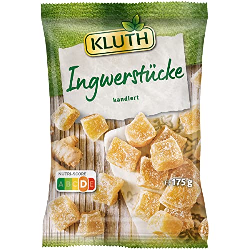 Kluth Ingwerstücke kandiert und gezuckert Premium Snack 175g von n.v.