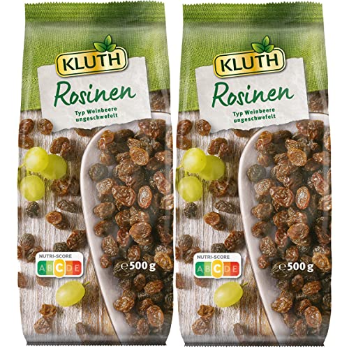Kluth Rosinen Typ Weinbeere ungeschwefelt und getrocknet 500g 2er Pack von n.v.