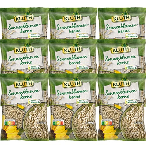 Kluth Sonnenblumenkerne zum Snacken reich an Vitamin B1 250g 9er Pack von n.v.