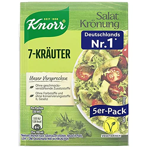 Knorr Salatkrönung 7 Kräuter klarers Salatdressing 5x 8g 5er von n.v.