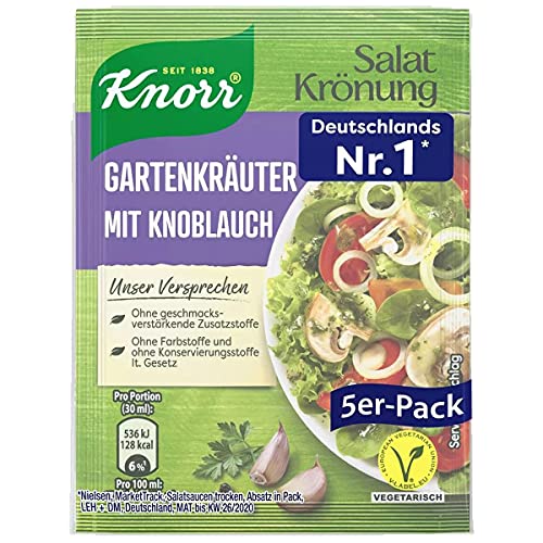 Knorr Salatkrönung Gartenkräuter Knoblauch Dressing 5x 8g 5er von n.v.